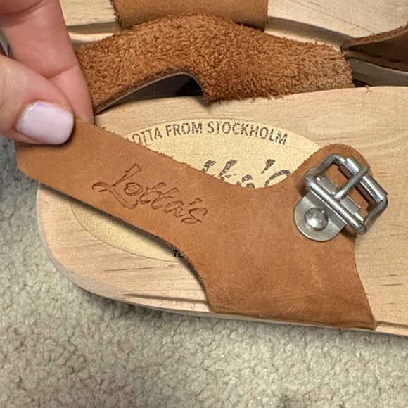 Leather Clog Sandals with Buckle - Picture 3 of 4